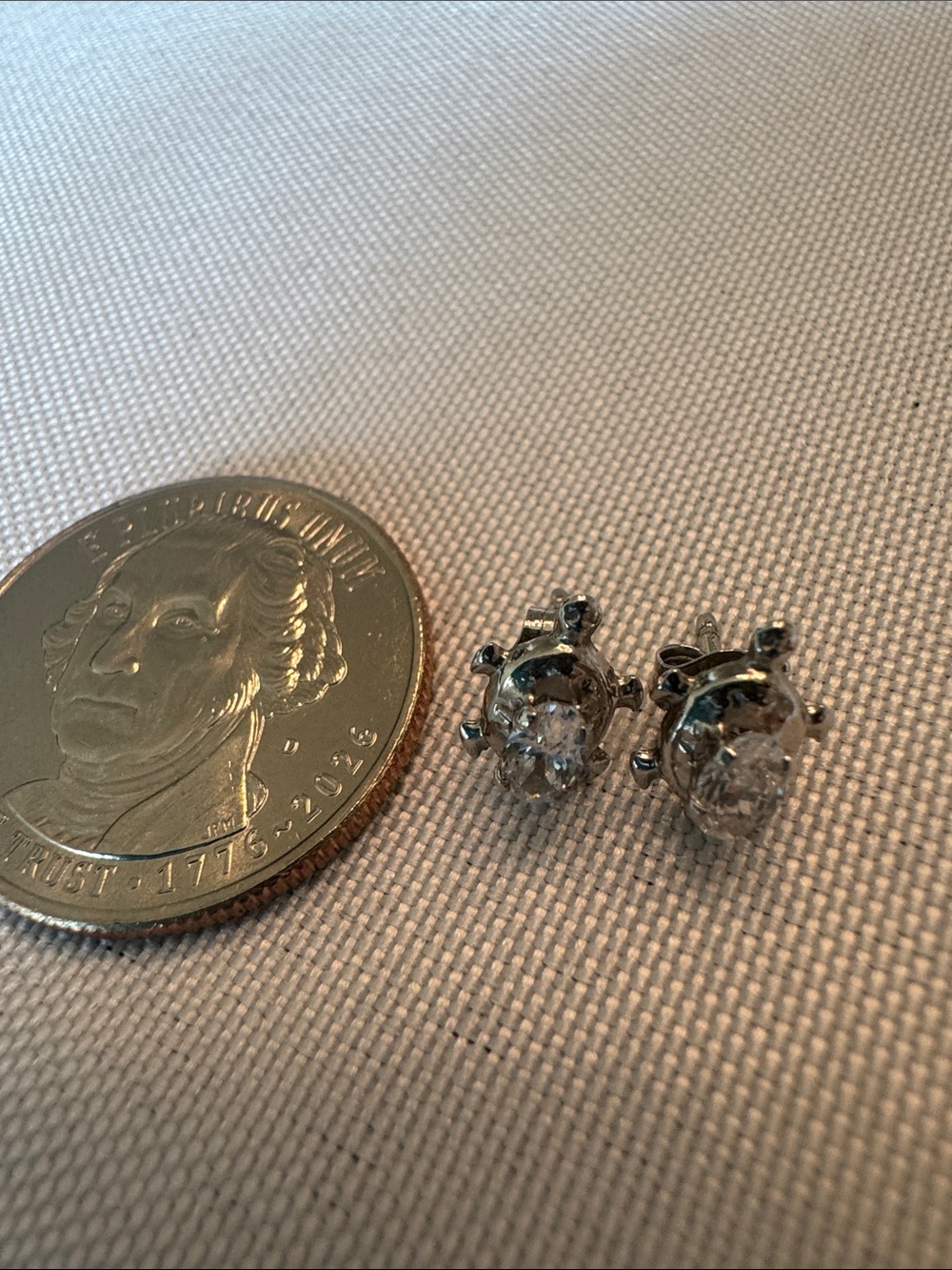 Sterling Silver 925 Clear Crystal Turtle Stud Earrings - Women Jewelry